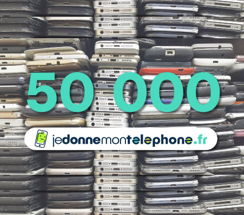 50000 téléphones collectés en 2022 via jedonnemontelephone.fr